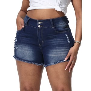 Shorts en jean bleu élégants, coupe droite, taille mi-haute, style vintage décontracté, en coton, par Abdul Royal World Export - Product Image 3