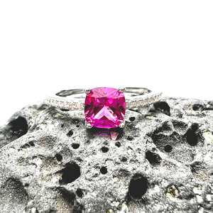 Ethical Pink Topaz Ring Handmade <b>Solid</b> Sterling <b>Silver</b> 925 December Birthstone Gemstone Jewelry Gift For Women - Product Image 4