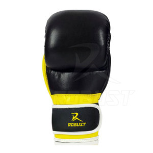 บริการ OEM ผู้ผลิตถุงมือ MMA ขนาดสั่งทำ หนังแท้ กันลื่น ปิดด้วยแถบตีนตุ๊กแก ยี่ห้อ ROBUST INDUSTRIES ถุงมือสำหรับฝึกซ้อม - Product Image 4