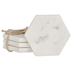 Ensemble de sous-verres hexagonaux en marbre au design élégant 2026 – Décoration de table – Sous-verres à thé et café finition marbre antique – Fabricant - Product Image 6