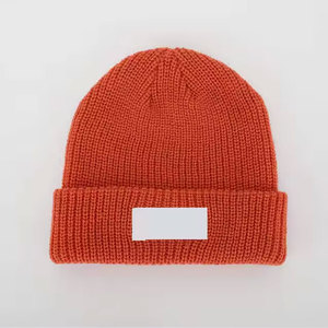 Unisex Solid Color Ribbed Knit Beanie <b>Hat</b> 100% Acrylic Breathable Waterproof Rhinestone <b>Winter</b> Warm Casual for Adults 54-56CM - Product Image 2