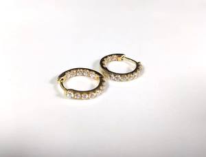 Pendientes de aro de moissanita de corte redondo de 0,80 quilates, regalo de aniversario y boda, joyería cristiana de lujo de oro amarillo macizo de 14 quilates para mujer - Product Image 3