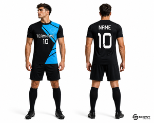 Conjuntos de Números de Equipo Impresos por Transferencia de Calor, 100% Poliéster Transpirable, Personalizados, con Uniforme de Fútbol de Manga Corta para Hombre - Product Image 4