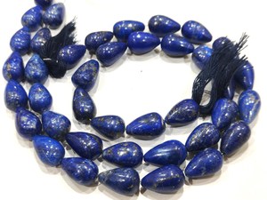 Natural Blue Sapphire <b>Drop</b> Gemstones 10x15mm Smooth 8 Inches Strand - Product Image 1