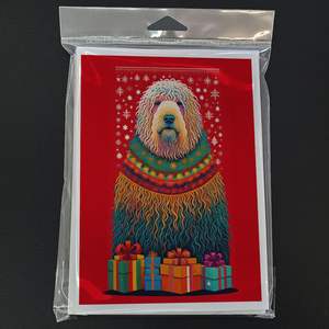 Komondor Whimsical A7 Size <b>5x7</b> Blank Note Cards Pack of 8 Holiday Christmas Greeting Cards with <b>Envelopes</b> - Product Image 3