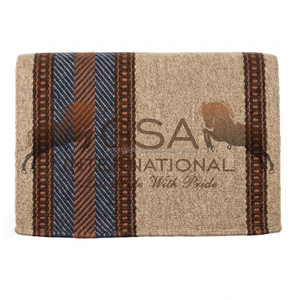 Manta de montura hecha a mano 100% lana de Nueva Zelanda 34X36, mantas y almohadillas personalizables para espectáculos ecuestres. - Product Image 2