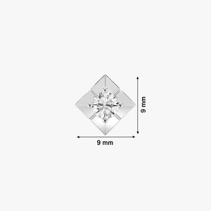 Boucle d'oreille élégante en or blanc 14 carats avec diamant de laboratoire à quatre griffes, bijou fin pour femme, plaqué rhodium - Product Image 3