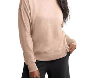 Sudadera Lisa para Mujer, Mezcla de Algodón Suave de Primera Calidad, Cuello Redondo, Corte Regular, Manga Larga, Estilo Minimalista Informal, Personalizable - Product Image 4
