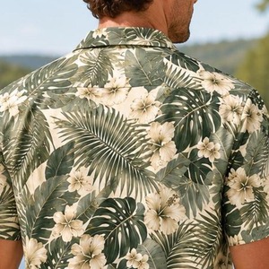 Chemises à manches courtes pour hommes, style décontracté, imprimé hawaïen, pour la plage - Product Image 4