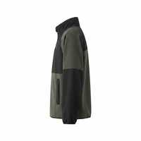 Blouson bomber en velours côtelé vert olive pour homme, avec empiècements noirs, col rond, fermeture éclair, coupe-vent décontracté, streetwear d'automne