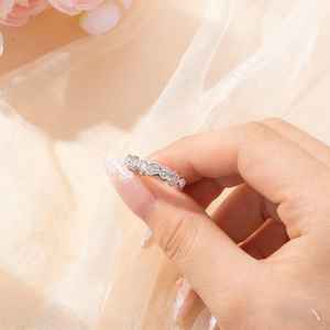 Classic Round Cut Diamond Band Moissanite Seven Stone <b>Ring</b> Original 925 Silver <b>Statement</b> Wedding <b>Ring</b> <b>for</b> <b>Womens</b> Wedding Gift - Product Image 3