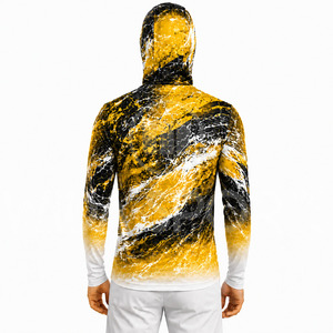 Sudadera con Capucha de Pesca Unisex Wida Sports, Manga Larga, Diseño Sublimado de Marlin Amarillo y Negro, Protección UV UPF 50, 100% Poliéster - Product Image 3