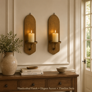 Vintage Brass Wall Candle <b>Sconce</b> Decorative Metal Wall Candle Holder Luxury Rustic Farmhouse Wall Décor for Living Room Hallway - Product Image 2