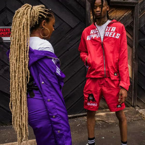 Ensemble de survêtement homme OWNRACE noir et blanc à manches longues avec fermeture éclair sur le devant, imprimé lettres, style streetwear, tenue de sport printemps, coupe droite - Product Image 6