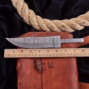 Lame de couteau Skinner en acier Damas de 9 pouces pour la fabrication de couteaux personnalisés, bushcraft, camping, chasse, survie en plein air, bricolage - Product Image 2