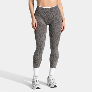 Leggings de yoga taille haute pour femmes, imprimé léopard, longueur intégrale, respirants, en spandex et polyester, taille élastique, sans coutures - Product Image 3