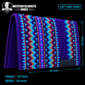 Sous-selle Western classique pour chevaux, 42x34 pouces, doublure en polaire de laine, rembourrage en polyester, protection haute performance - Product Image 5