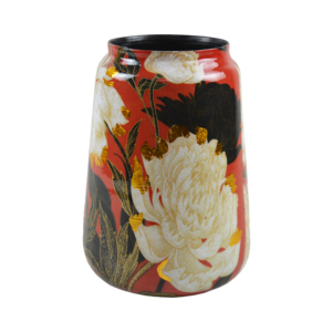 Maceta de Metal Esmaltada Hecha a Mano en Negro y Dorado, Florero de Diseño para Decoración del Hogar y Jardín, Decoración de Piso - Product Image 3