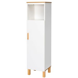 FCH porte unique pied en bois massif armoire de salle de bain blanc et grain de bois couleur RT meubles de salle de bain - Product Image 4