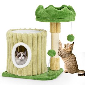 Apartment-Style <b>Cat</b> <b>Tree</b> with Sisal Grab Post and Shake Ball for <b>Small</b> Spaces - Product Image 1