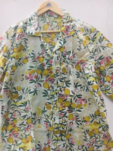 Chemise de pyjama pour femme à manches longues, motif animalier, luxueuse, écologique, à boutons, en soie/coton, col rabattu, été - Product Image 1