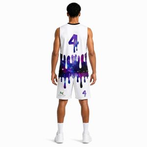 ชุดยูนิฟอร์มบาสเก็ตบอล Galaxy Drip สำหรับผู้ชาย แบบสั่งทำพิเศษ เสื้อเจอร์ซีย์ตาข่ายแบบซับลิเมชั่น กางเกงขาสั้น ชุดกีฬาสำหรับทีม ชุดอุปกรณ์สำหรับการแข่งขัน ขายส่งแบบ OEM! ! - Product Image 4