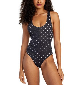 Maillot de bain une pièce pour femme, imprimé pois, col rond, coupe haute, extensible, meilleure qualité, prix de gros - Product Image 3