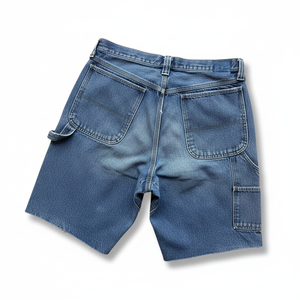 Shorts en jean streetwear personnalisés pour hommes, coupe ample, jorts épais, effet usé, ourlet brut, design multi-graphe, couleurs et logo personnalisables - Product Image 3