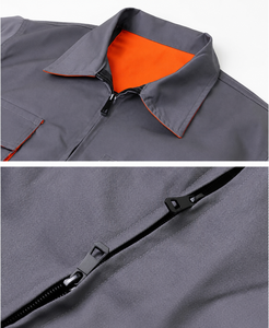 Combinaison de travail pour hommes, multi-poches, pour mécaniciens, combinaison de travail à manches longues, fermeture éclair sur le devant, combinaison de travail cargo, uniforme de travail industriel - Product Image 3