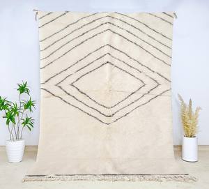 Tapis d'appoint en pure laine noués à la main au design moderne, ensembles de décoration d'intérieur marocains de luxe pour hôtels et espaces privés - Product Image 1