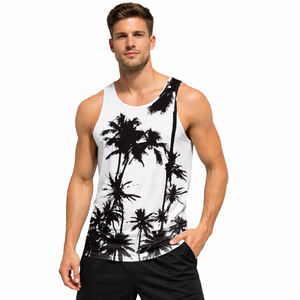 Camiseta sin mangas gráfica personalizada para hombre, camiseta sin mangas de verano con estampado de palmeras, chaleco deportivo para gimnasio, camiseta informal de playa - Product Image 3