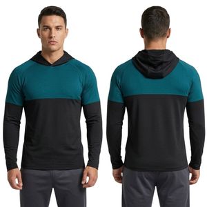 Black <b>Red</b> Chevron <b>Mens</b> Gym <b>Hoodie</b> Poly Spandex High Quality Stretch Full Zip Hooded Neck Long Sleeve Gym Jackets - Product Image 4