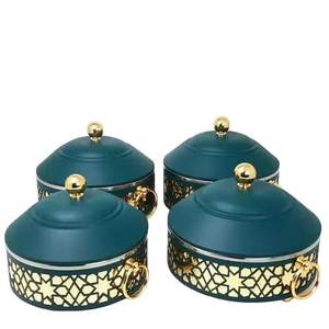 Juego de Cazuelas Decorativas de Acero Inoxidable de Lujo con Tapa, Plato para Servir Comida tipo Buffet, Vajilla para Catering de Hotel - Product Image 1