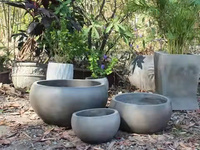 Pots de plantes ronds en béton fibré GRC, écologiques, légers, durables, pour la maison, le jardin, l'extérieur