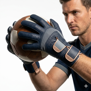 Gants de gardien de but en cuir, à doigts entiers, antidérapants, respirants, légers, avec sangle de poignet réglable à scratch, unisexe - Product Image 1