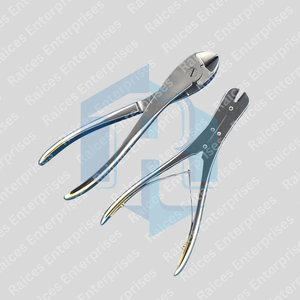 Coupant de fil CNS à double action avec embout latéral et coupe-fil TC, instrument chirurgical orthopédique à mâchoires en carbure de tungstène pour la coupe de fil osseux - Product Image 3