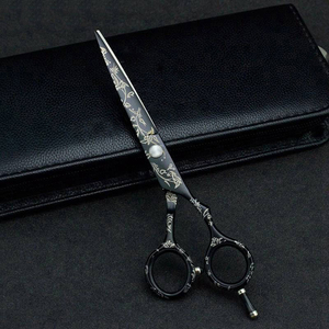 Professional Hair Scissors Stainless Steel Sharp <b>Blade</b> Long Handle Right Handed For <b>Barber</b> Use Low MOQ Training Use <b>Barber</b> Curvd - Product Image 4