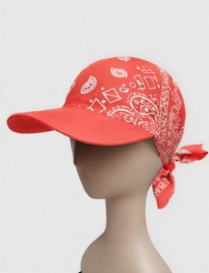 Teal <b>Bandana</b> Style Cap With Vintage Print Sun Protection Outdoor Casual Unisex Hat - Product Image 1
