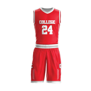 Ensemble maillot et short de basket-ball rouge unisexe grande taille pour l'été, respirant, anti-UV, en polyester, vêtements de sport - Product Image 1