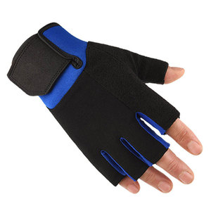 Gants de musculation demi-doigts unisexes pour la gym, antidérapants, respirants, avec support de poignet, noirs, fermeture auto-agrippante - Product Image 3