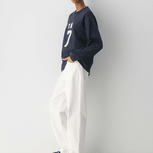 Camiseta de Manga Larga para Mujer, Talla Grande, Cuello Redondo, Informal, 100% Algodón, Oversize, Verano, con Logo, Tie Dye, Transpirable - Product Image 4