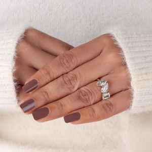 Anillo de tres piedras con diamantes cultivados en laboratorio, corte pera, marquesa y esmeralda, para mujer, oro sólido de 14K, formas únicas, regalo para parejas - Product Image 5