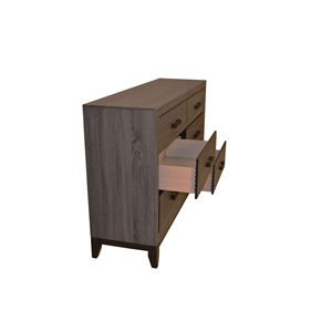 Pour la commode à 6 tiroirs de style contemporain Sierra Matériau en bois gris - Product Image 5
