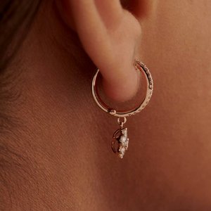 Boucles d'oreilles pendantes ZAWO HOUSE VVS1 en diamant, motif fleur, plaquées or, certifiées de laboratoire, pour bijoux de mariage certifiés - Product Image 4