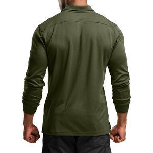 Mens <b>Long</b> <b>Sleeve</b> Polo Shirt Polyester Material Casual Breathable Quick Dry Athletic <b>Golf</b> <b>Top</b> Comfortable Fit For Daily Wear - Product Image 2