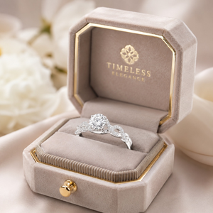 Anillo de compromiso étnico para mujer con diamantes reales de 0.60TCW, diseño de infinito retorcido, en oro blanco con corte brillante redondo y engaste de puntas. - Product Image 2