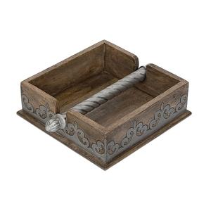 รูปทรงสี่เหลี่ยมโต๊ะหรูหราไม้กระถินเทศห้องครัวผู้ถือผ้าเช็ดปากผู้ถือผ้าเช็ดปากตกแต่งด้วยไม้ถ่วงน้ําหนัก - Product Image 2