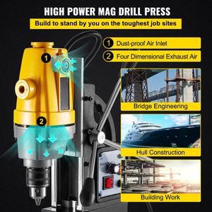 Trapano Magnetico da 750W con Diametro Massimo di Foratura di 0,5 Pollici e Profondità Massima di Foratura di 3,9 Pollici, Base Magnetica da 1910 libbre di Forza di Trazione, Macchine per Foratura - Product Image 6