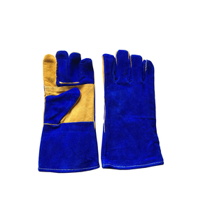 Elbow Length Cotton/Leather Welding <b>Gloves</b> with Heat Resistance Breathable & Anti-Slip for Heavy Duty MIG Welding <b>Gloves</b> - Product Image 5