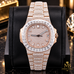 Reloj de Lujo MB ETERNAL JEWELS, Oro Rosa con Diamantes, Cuarzo Analógico, Caja Cuadrada de 41 mm para Hombre, Cristal de Zafiro Citizen - Product Image 3